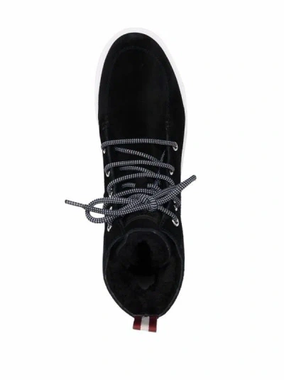 Bally Lace-up Ankle Boots With Contrasting Rubber Sole And Pull Tab In Black