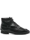 Bally Paphos Leather Combat Boots In Black