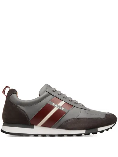 Bally Lace-up Leather Sneakers In Gray