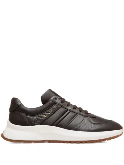 Bally Lace-up Leather Sneakers In Brown