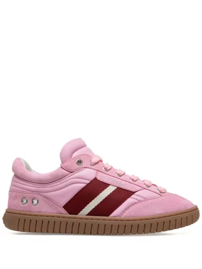 Bally Lace-up Quilted Leather Sneakers In Pink