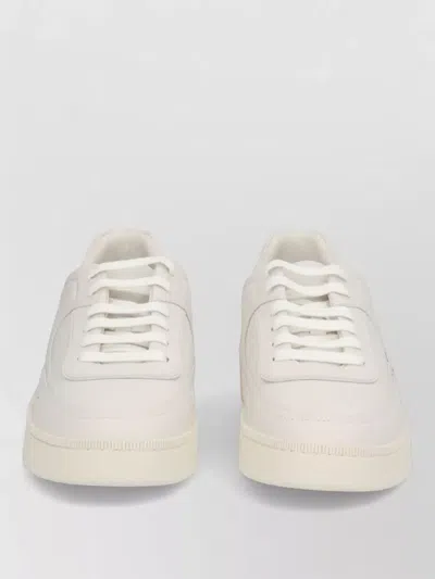 Bally Lace Up Sneakers Perforated Round Toe Rubber In White