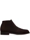 Bally Lace-up Suede Boots In Brown