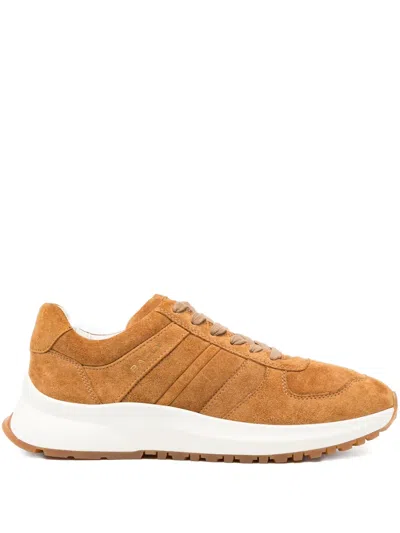Bally Laced Panelled Trainers In Brown