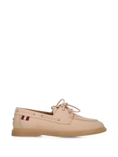 Bally Lace-up Leather Loafers In Pink