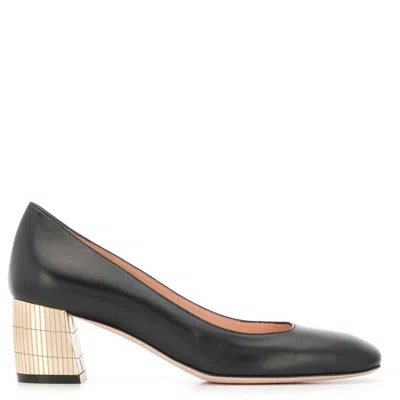 Bally Ladies Emily Black Leather Block-heel Pumps
