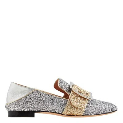 Bally Ladies Janelle Giltter Loafers In Silver