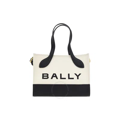 Bally Ladies Logo-print Colourblock Bag In Natural/black/oro