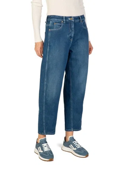 Bally Ladies Relaxed-fit Denim Trousers In Blue