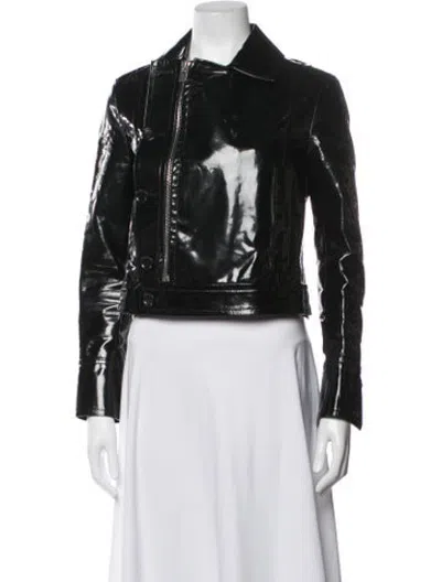 Pre-owned Bally Lamb Leather Biker Jacket In Black