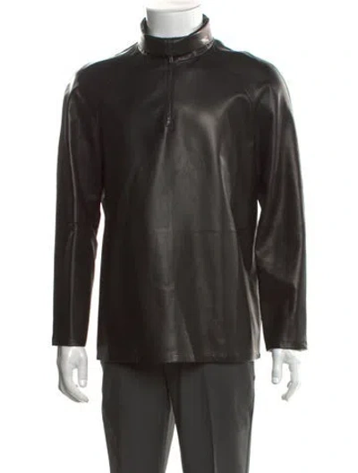 Pre-owned Bally Lamb Leather Long Sleeve Shirt In Multi