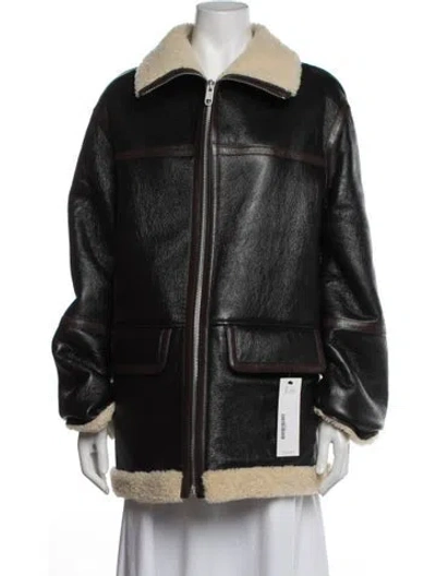 Pre-owned Bally Lambskin Biker Jacket In Black