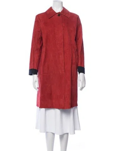 Pre-owned Bally Lambskin Coat In Red