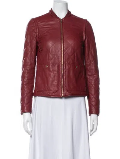 Pre-owned Bally Lambskin Jacket In Red