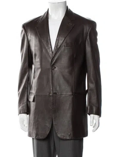 Pre-owned Bally Lambskin Overcoat In Brown