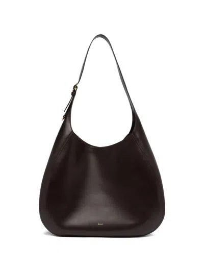 Bally Large Althea Leather Shoulder Bag In Brown