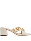Bally Larise 55mm Leather Mules In White