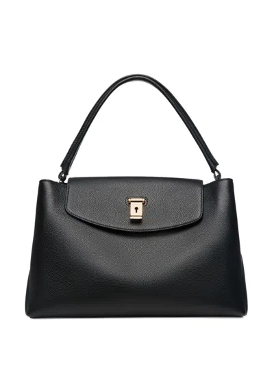 Bally Layka Leather Tote Bag In Black