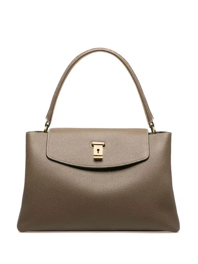 Bally Layka Leather Tote Bag In Braun