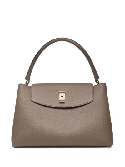 Bally Layka Leather Tote Bag In Grey