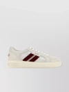 BALLY LEATHER AND FABRIC SNEAKERS WITH UNIQUE METAL PATCH