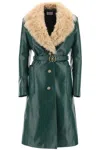BALLY LEATHER AND SHEARLING COAT