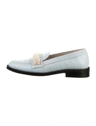 Pre-owned Bally Leather Animal Print Loafers In Blue