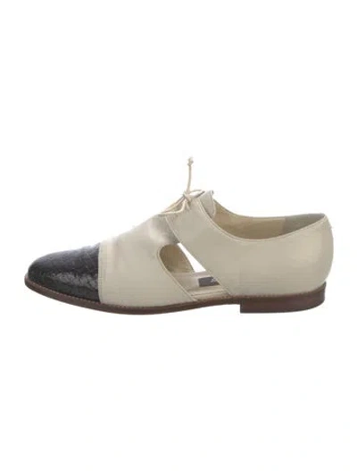 Pre-owned Bally Leather Animal Print Oxfords In Neutrals