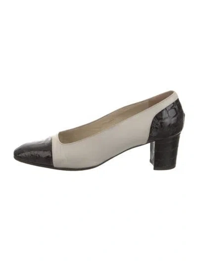 Pre-owned Bally Leather Animal Print Pumps In Black