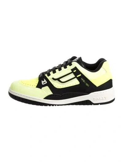 Pre-owned Bally Leather Athletic Sneakers In Black/green