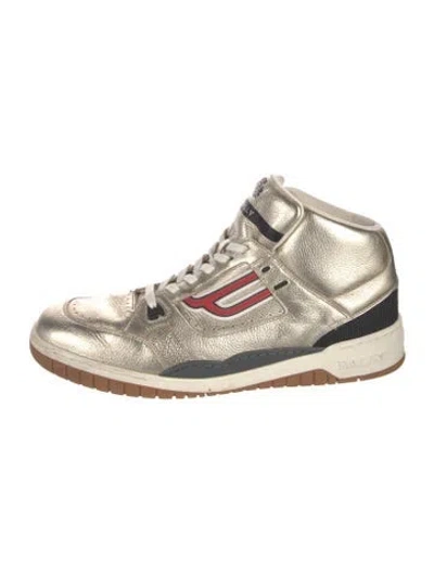 Pre-owned Bally Leather Athletic Sneakers In Gold/metallic