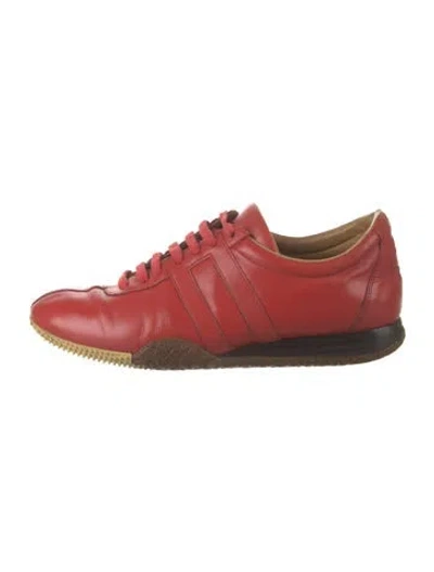 Pre-owned Bally Leather Athletic Sneakers In Red