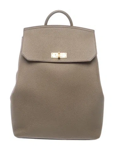 Pre-owned Bally Leather Backpack In Neutrals