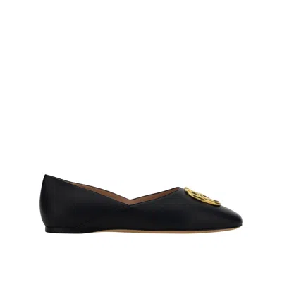 Bally Leather Ballerina Flats In Black