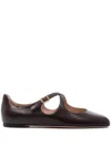 Bally Leather Ballerina Shoes In Brown