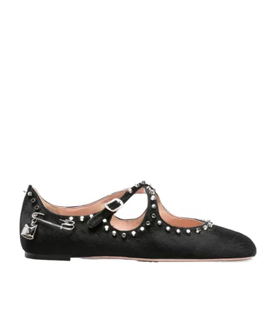 Bally Leather Ballet Flats In Black
