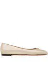 Bally Leather Ballet Flats In Gold
