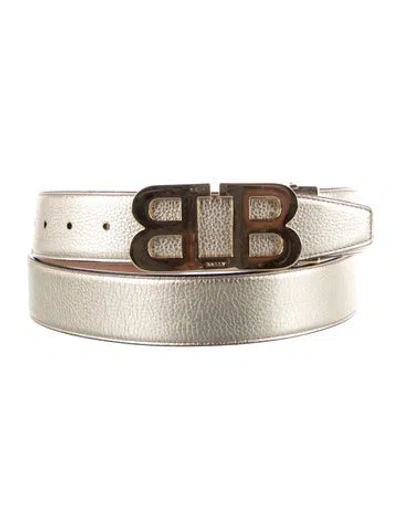 Pre-owned Bally Leather Belt In Silver