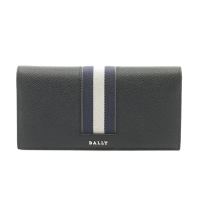 Bally Leather Bifold Long Wallet Black