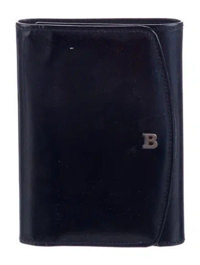 Pre-owned Bally Leather Bifold Wallet In Blue
