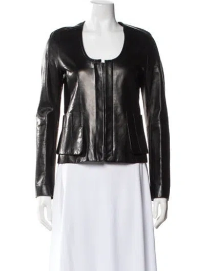 Pre-owned Bally Leather Biker Jacket In Black