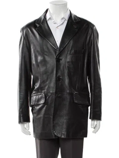 Pre-owned Bally Leather Blazer In Black