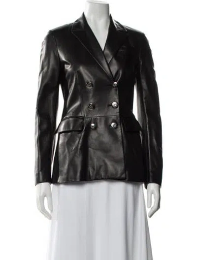 Pre-owned Bally Leather Blazer In Black