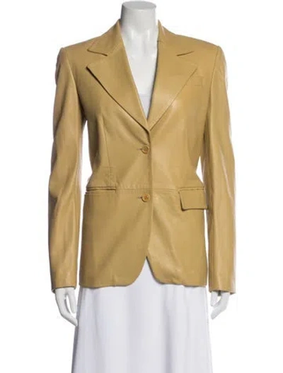 Pre-owned Bally Leather Blazer In Yellow