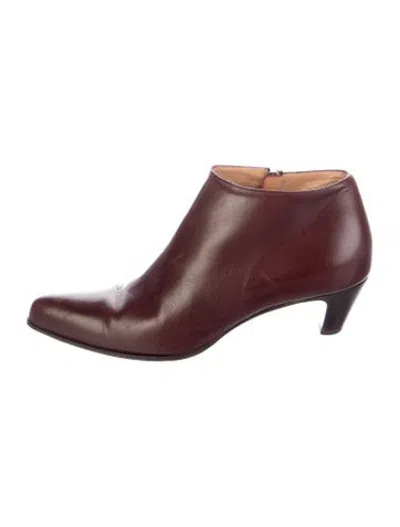 Pre-owned Bally Leather Boots In Burgundy