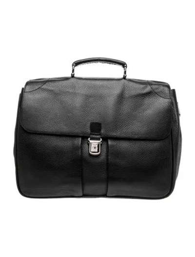 Pre-owned Bally Leather Briefcase In Black