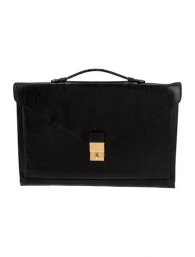 Pre-owned Bally Leather Briefcase In Black