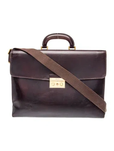 Pre-owned Bally Leather Briefcase In Black