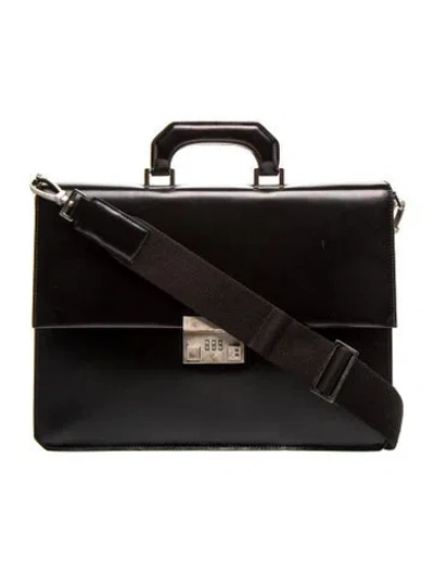 Pre-owned Bally Leather Briefcase In Black