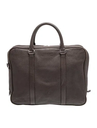 Pre-owned Bally Leather Briefcase In Grey